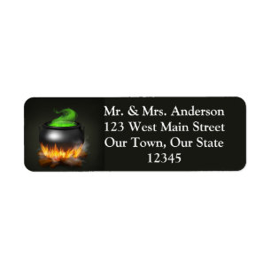 Halloween Caldron Return Address  Label