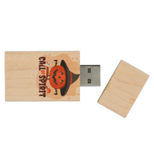 Halloween Call of Spirit Wood Flash Drive
