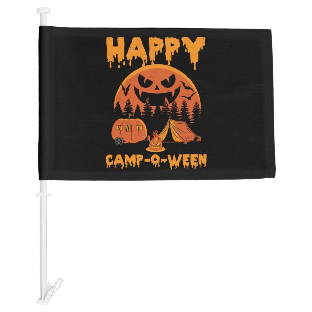 Halloween Camping - Happy Camp O Ween Car Flag (Front)