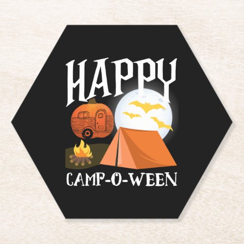 Halloween Camping Happy Camp O Ween Costume Paper Coaster