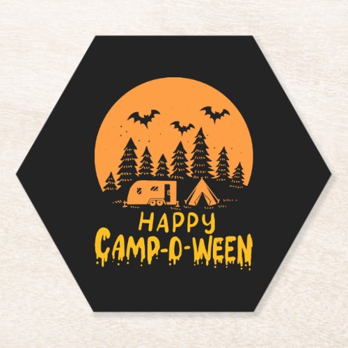 Halloween Camping _ Happy Camp_O_Ween Paper Coaster