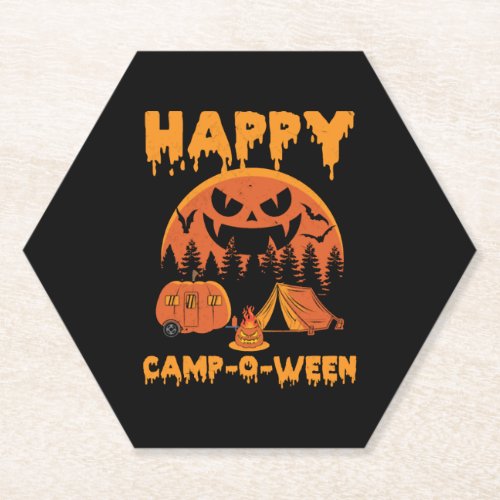 Halloween Camping _ Happy Camp O Ween Paper Coaster