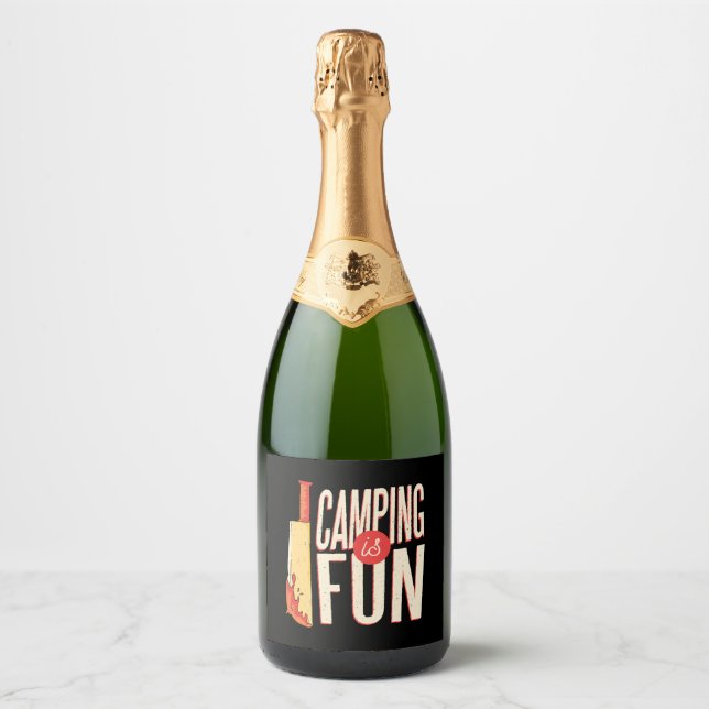 Halloween Camping  Sparkling Wine Label (Front)