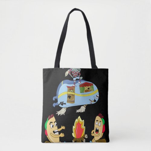 HALLOWEEN CAMPING VAN BEACH WITCH FUNNY GIFT TACO TOTE BAG