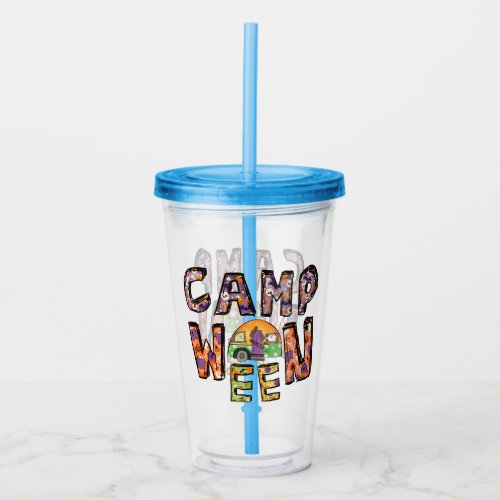 Halloween Camping  Word Pun Acrylic Tumbler