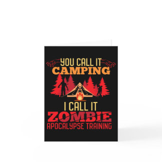 Halloween Camping Zombie Apocalypse Training Fun  Card