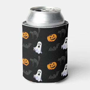 Halloween Can Cooler/Ghost, Pumpkins and Cats Can Cooler
