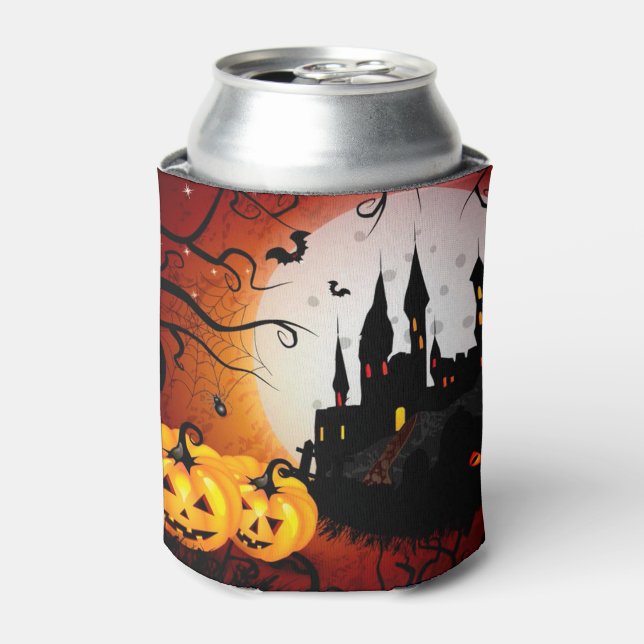 Halloween Can Cooler/Haunted Scene Cooler (Can Front)