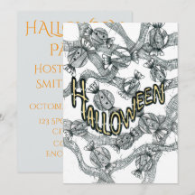 Halloween Candies and Ribbons Party Invitation