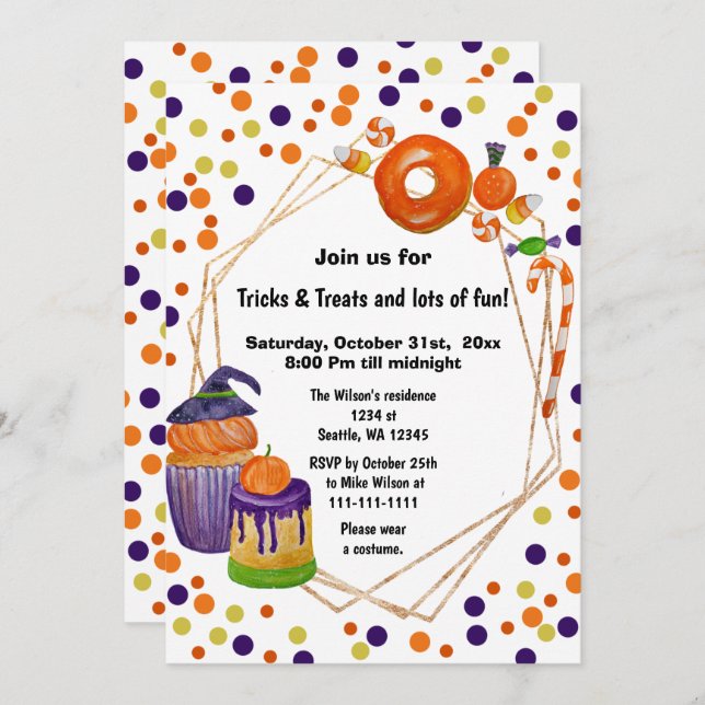 Halloween Candies and Treats Halloween Invitation (Front/Back)
