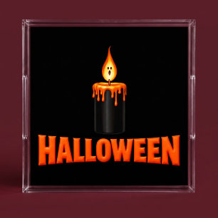 Halloween Candle Flame Acrylic Tray