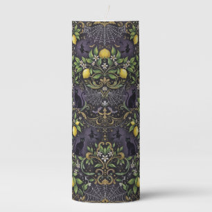 Halloween Candle Gothic Botanical Lemon