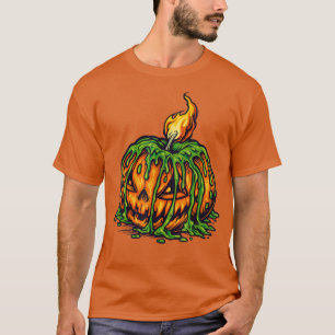 Halloween Candle Scary Jack O Lantern  T-Shirt