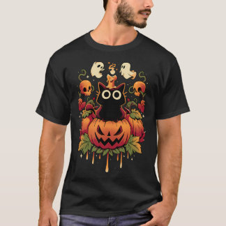 Halloween Candle Trick - Autumn Cat T-Shirt
