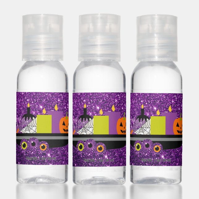 Halloween Candles Purple Faux Glitter Hand Sanitizer (Set)