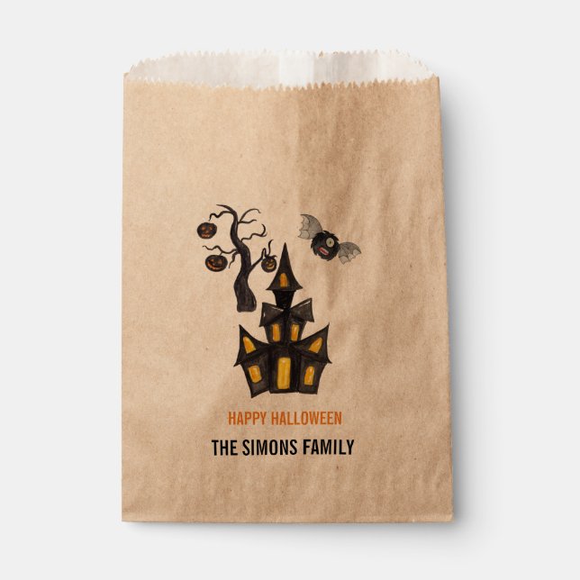 Halloween Candy Bag Favor Treat Bag (Front)