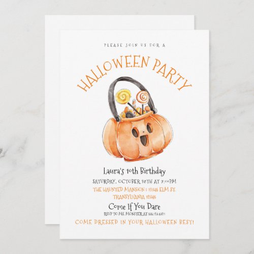 Halloween Candy Birthday Invitation