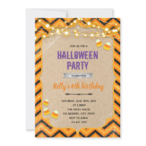 Halloween candy birthday invitation