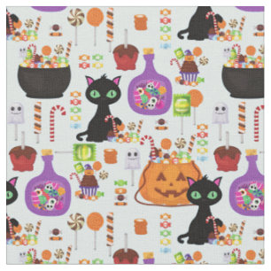 halloween candy black cat sweets caramel apples fabric