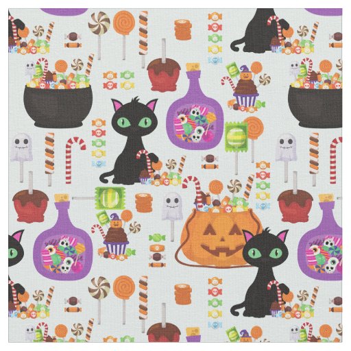 halloween candy black cat sweets caramel apples fabric