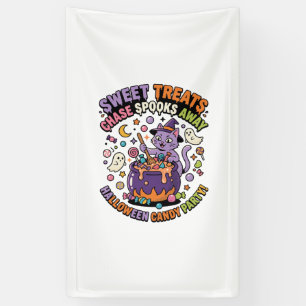 Halloween Candy Cauldron Spooky Treats Banner