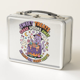 Halloween Candy Cauldron Spooky Treats Metal Lunch Box