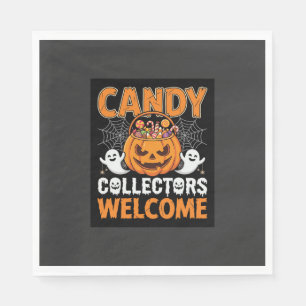 Halloween Candy Collectors Welcome Pumpkin Vector Napkins
