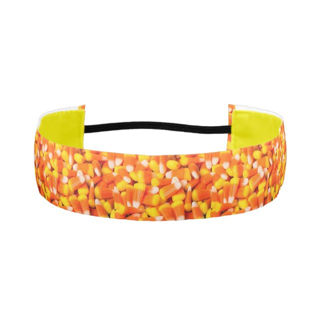 Halloween Candy Corn Athletic Headband (Front)