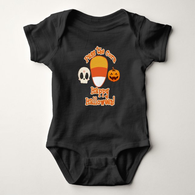 Halloween Candy Corn  Baby Bodysuit (Front)