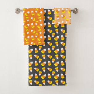 Halloween Candy Corn Bath Towel Set