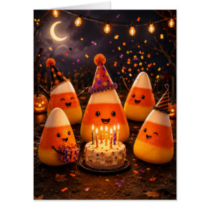 Halloween Candy Corn Birthday Party From Group Card