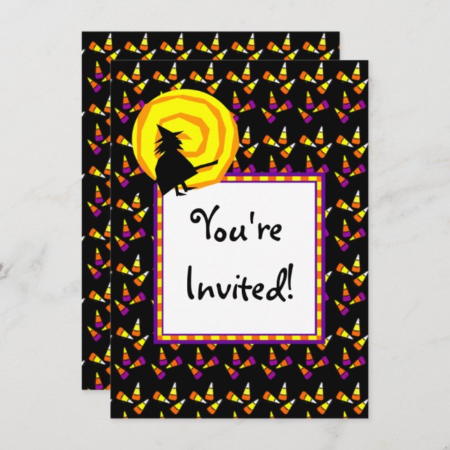 Halloween Candy Corn Custom Party Invitations (Front/Back)