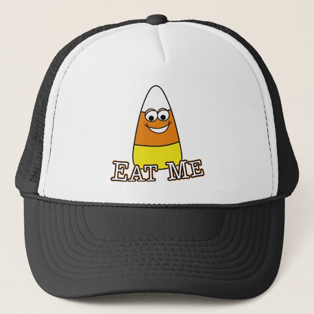 Halloween Candy Corn - Eat Me Trucker Hat (Front)