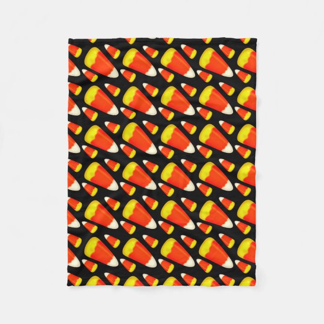 Halloween Candy Corn Fleece Blanket (Front)