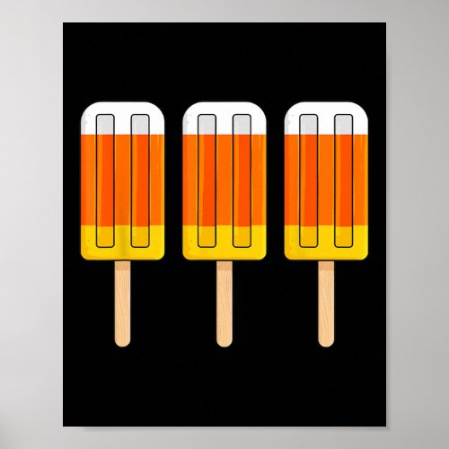 Halloween Candy Corn Fun Ice Cream Popsicles  Poster