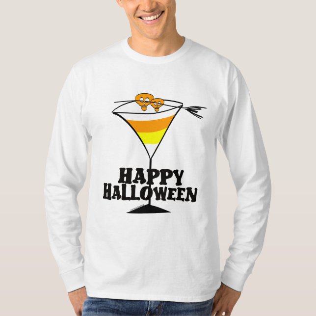 Halloween Candy Corn Martini T-shirt (Front)
