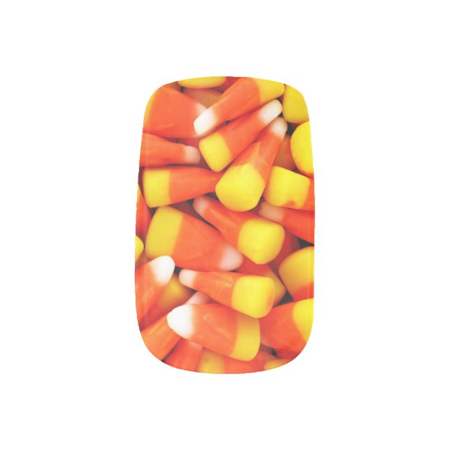 HALLOWEEN CANDY CORN nails Minx Nail Art (Left Thumb)