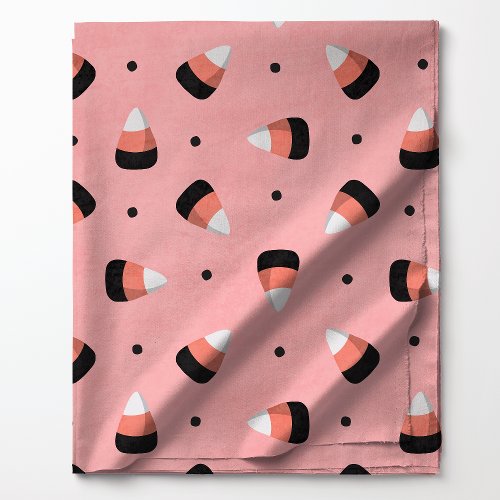 Halloween Candy Corn On Pink Pattern Fabric