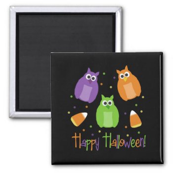 Halloween Candy Corn Owls Magnet by MudPieSoup at Zazzle