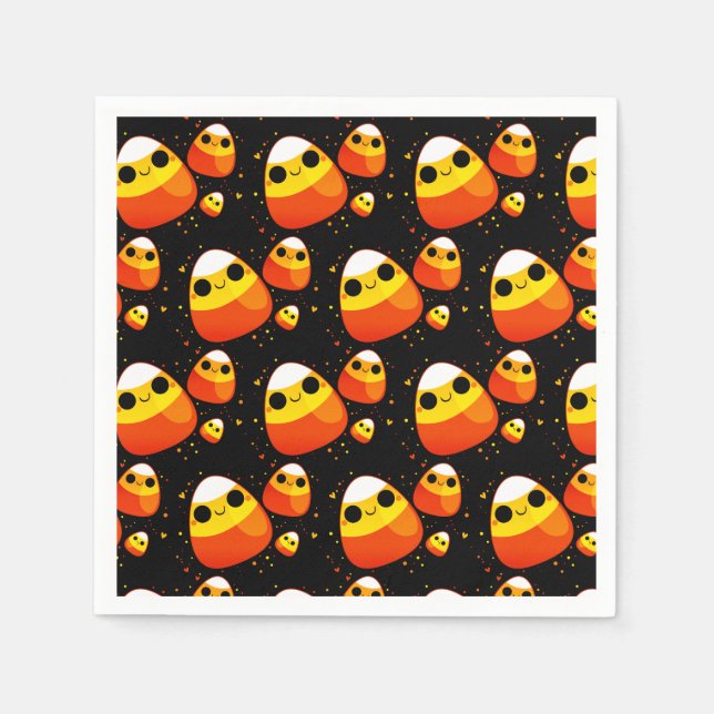 Halloween Candy Corn Paper Napkins (Front)