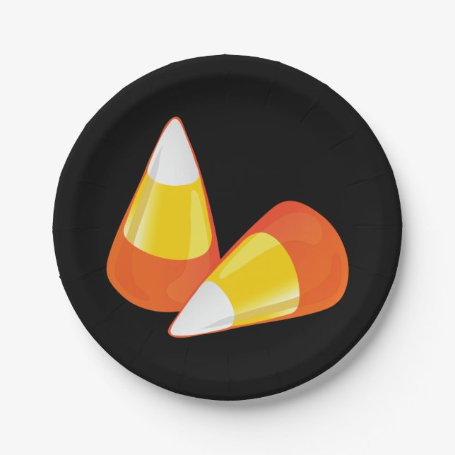 Halloween Candy Corn Paper Plates (Front)