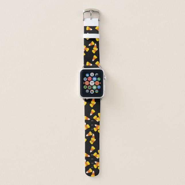 Halloween candy corn pattern apple watch band (Front)