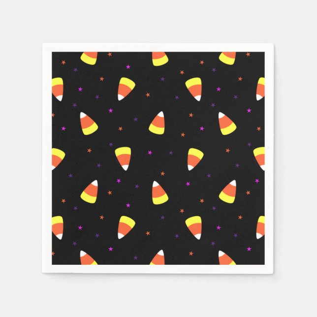 Halloween Candy Corn Pattern Paper Napkins (Front)