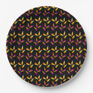 Halloween Candy Corn Pattern Paper Plates