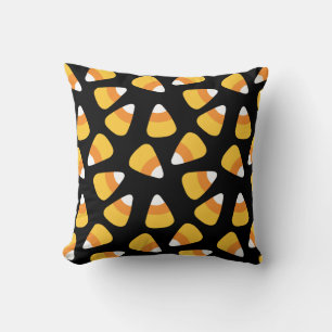 Halloween Candy Corn Pattern Pillow
