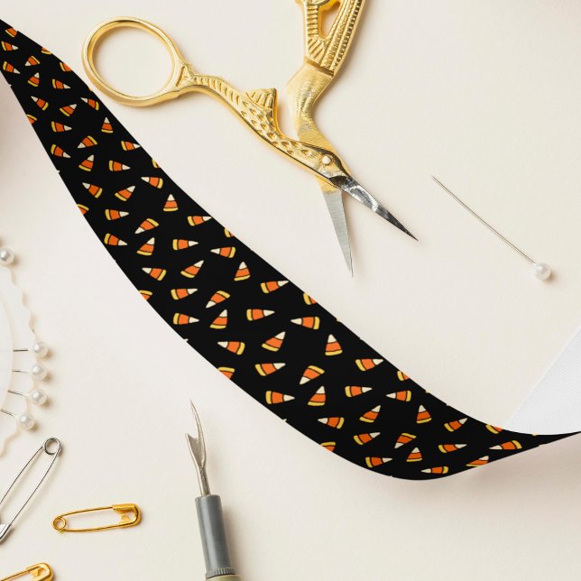 Halloween Candy Corn Pattern Satin Ribbon (Creator Uploaded)