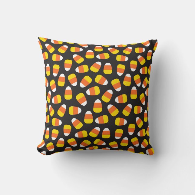 Halloween Candy Corn Pattern Throw Pillow (Front)