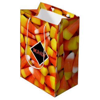 Halloween Candy Corn Personalize Medium Gift Bag