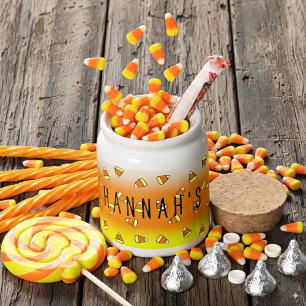 Halloween Candy Corn Personalized Candy Jar