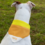 Halloween Candy Corn Pet Bandana<br><div class="desc">Get your pet into the Halloween spirit with our adorable "Halloween Candy Corn Pet Bandana"! This festive bandana features a playful candy corn color stipe that’s perfect for adding a touch of fun and spooky style to your pet’s look. You can even personalize it with your pet's name for an...</div>